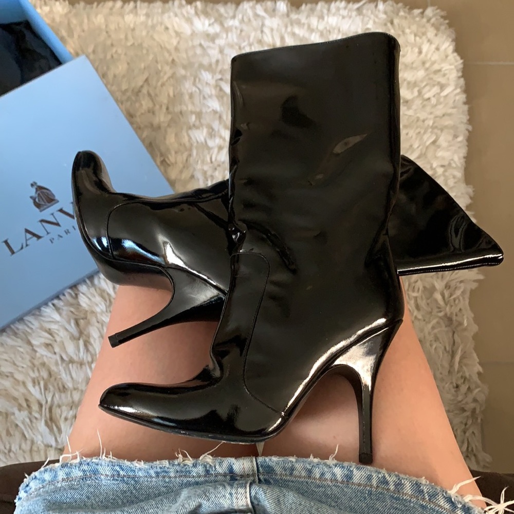 💖✨Lanvin Paris💖Black Pattern Leather short boots - Picture 14 of 16
